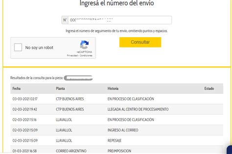 SFC Seguimiento de envíos, correo, pedido, y paquetes..